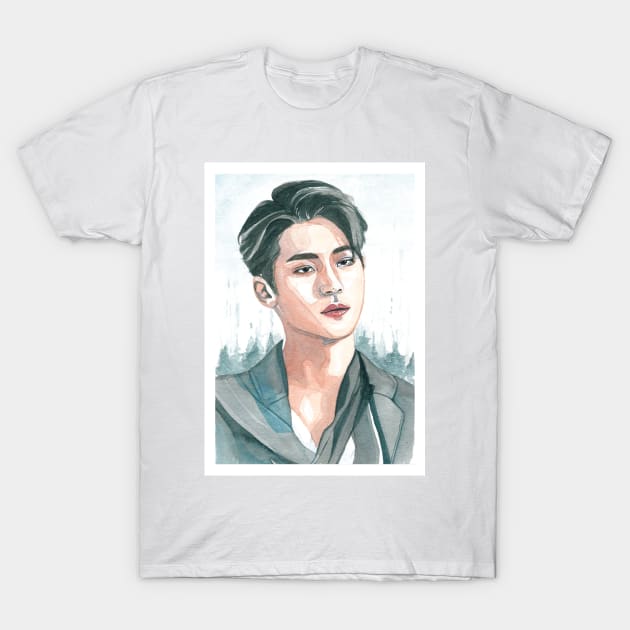 Kim Mingyu SEVENTEEN Watercolour Painting T-Shirt by NiamhYoungArt